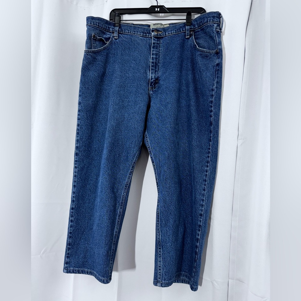 Wrangler Men's Dark Blue Straight Jeans 42 x 25 Professional Hem